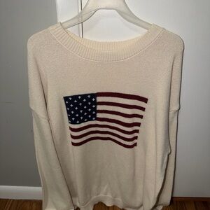 SHEIN Cream Sweater with Flag Design